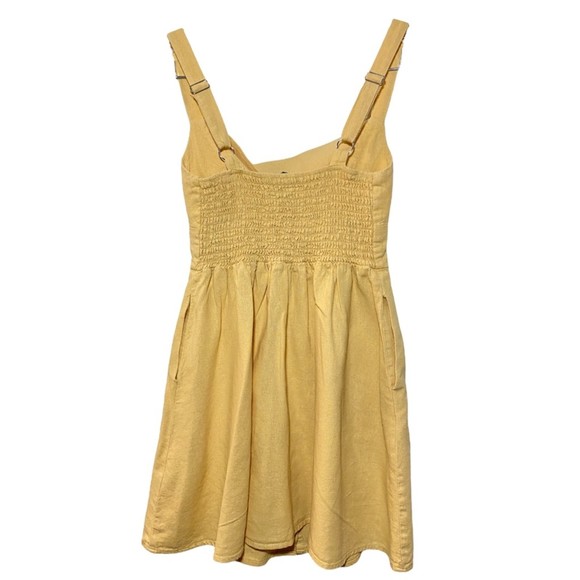 Forever 21 Yellow Cut Out Mini Dress Size S - Picture 3 of 7